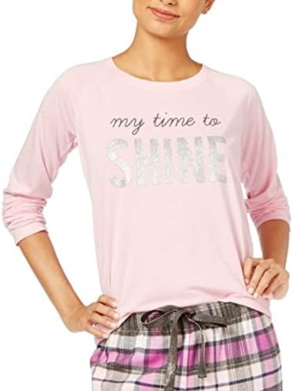 Jenni by Jennifer Moore Womens Sleepwear Graphic Print Pajama Top Only,1-Piece